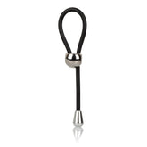 E-Z Cinch Silicone Lasso Adjustable Stretchy Pleasure Ring with Tightening Bead in Black COCK RINGS